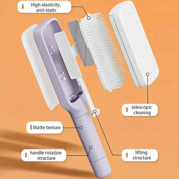 4-in-1 Self-Cleaning Hair Comb Brush