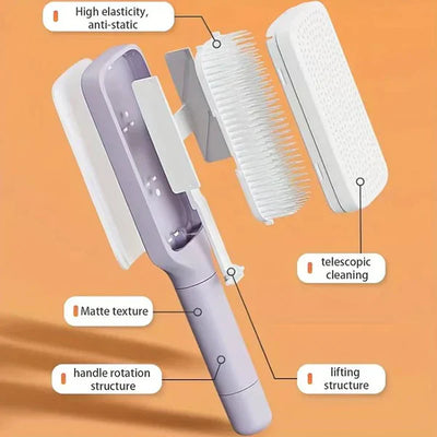 4-in-1 Self-Cleaning Hair Comb Brush