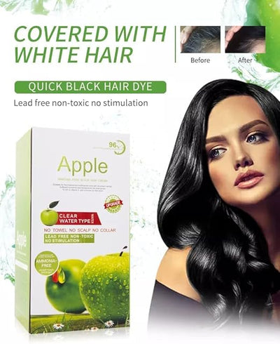 Ammonia Free Apple Fruit Extract Black Darken Dye Cream Apple Dye 96 Black for Hair and Beard