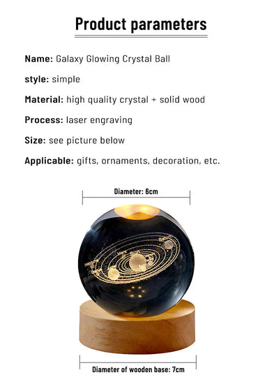 (HOT SELLING ️‍🔥) 3D CRYSTAL BALL LAMP 🪐