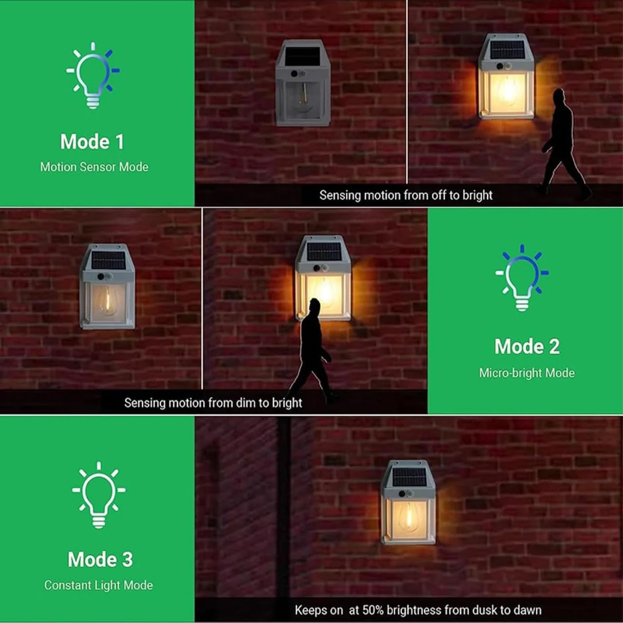 Wall Mounted Solar Light with Motion Sensor