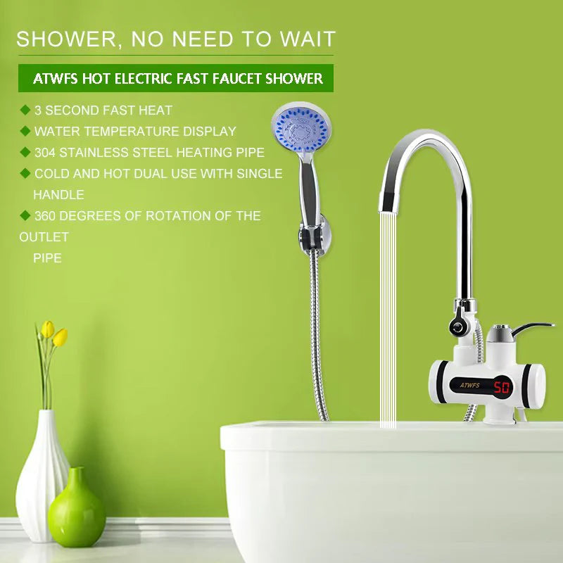 Electric Water Heating Digital Faucet Mixer - Winter's Choice