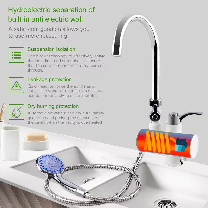 Electric Water Heating Digital Faucet Mixer - Winter's Choice