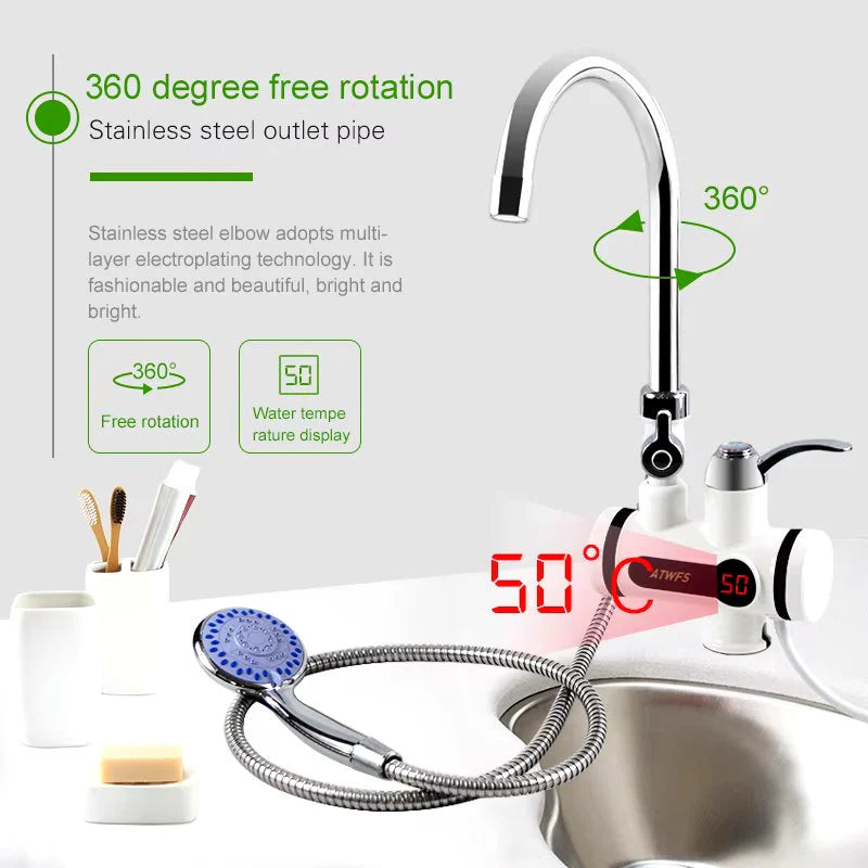 Electric Water Heating Digital Faucet Mixer - Winter's Choice