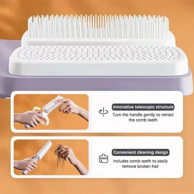 4-in-1 Self-Cleaning Hair Comb Brush