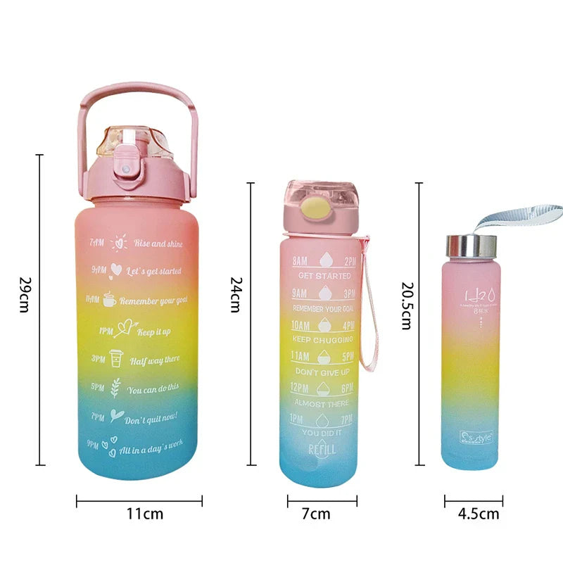 3 pc Motivational Water Bottle