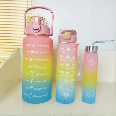 3 pc Motivational Water Bottle