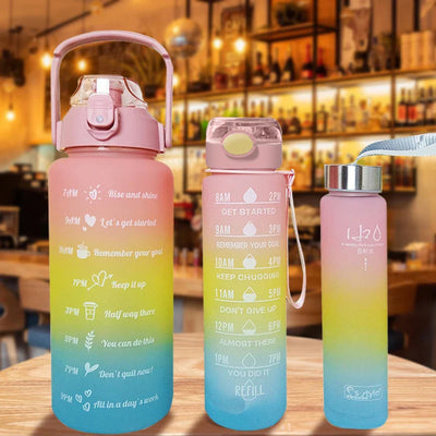 3 pc Motivational Water Bottle